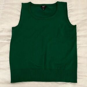 Talbots Sweater Vest Green Size Small Sleeveless Tank 75% Pima Cotton